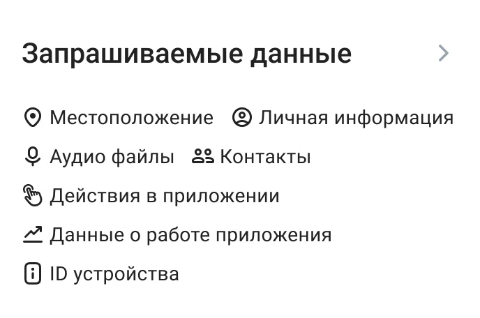 Блок «Запрашиваемые данные»